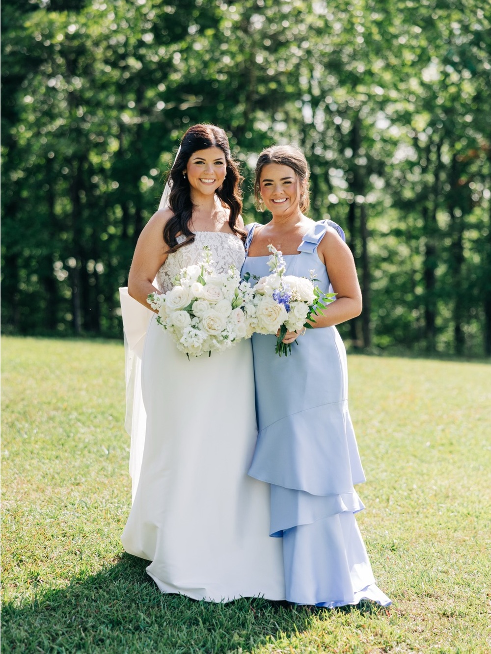 Bridesmaid Dress in Light Blue with Ruffle Hem Dressy Group